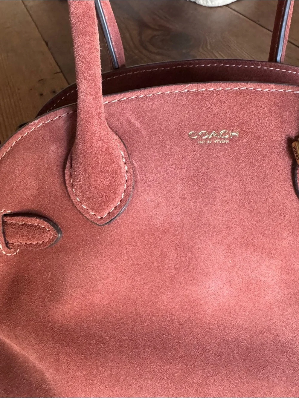 COACH Soft Empire 21 Bag in Clay Suede